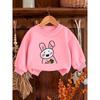 European Size A Brightly Colored Print Pattern, a Comfortable And Skin-Friendly Round-Neck Sweatshirt for Baby Girls, Perfect for Everyday Wear