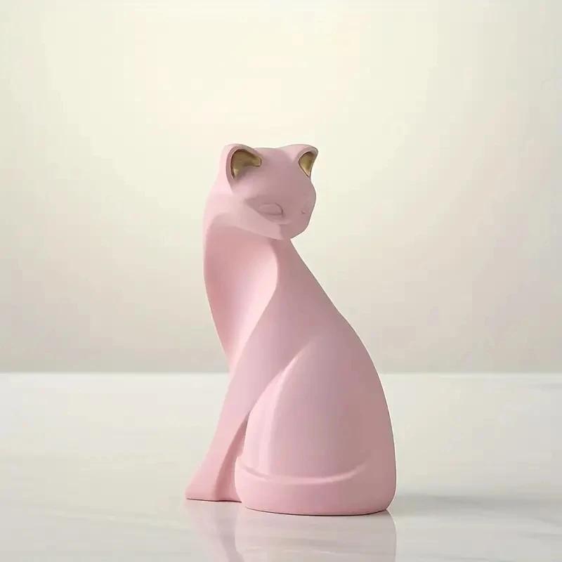 Katzenstatuen aus Kunstharz für Paare, für Heimdekorationen, Tierfigur, europäisches kreatives Hochzeitsgeschenk, dekorative Wohnkultur, Skulptur