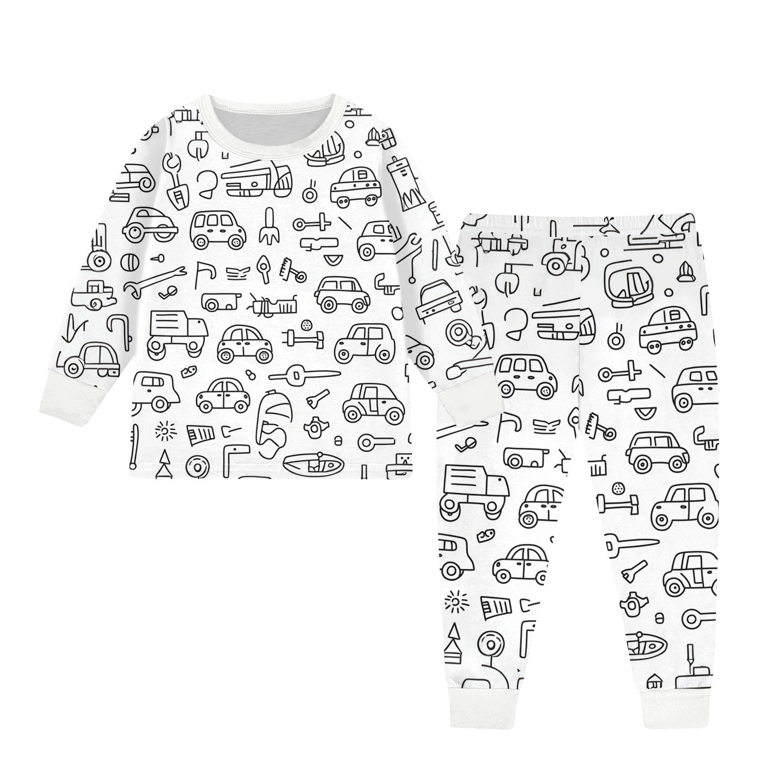 

Детский раскрашиваемый брючный комплект для мальчиков и девочек, забавные наряды из 2 предметов, расписанные вручную в стиле DIY, мультяшные комплекты одежды для раскрашивания 110 чёрный