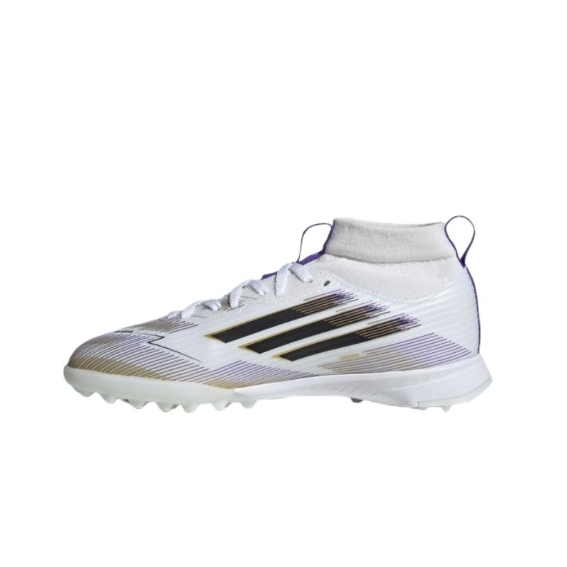 Adidas F50 League TF Mid Comode Versatili Antiscivolo Resistenti Scarpe da Calcio per Bambini Scarpe da Calcio per Bambini Bianco Platino JI3550