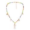 European and American Colorful Rice Beads Bohemian Star Necklace Simple and Versatile Summer Pearl Shell Pendant Necklace for Women