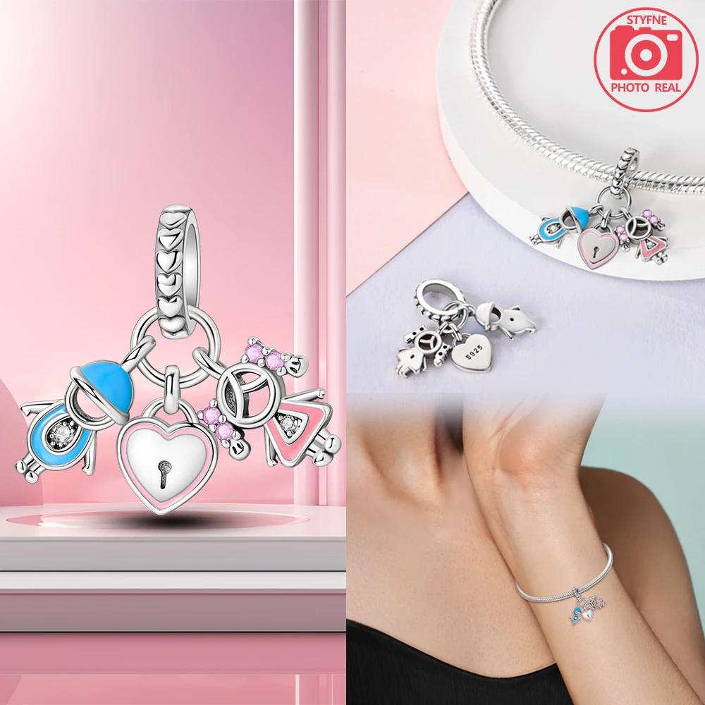 Sparkling Glaze Couple s Charm Bead Component Pendant Bead Component Copper Metal Plated Designed For Charm Bead Components Copper Metal Plated