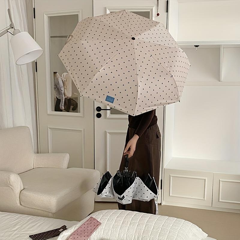1 Piece, Two Styles to Choose From, Korean-Style Small Polka Dot Folding Umbrella, Sun Protection Uv Black Glue Parasol, Dual-Use for Sun