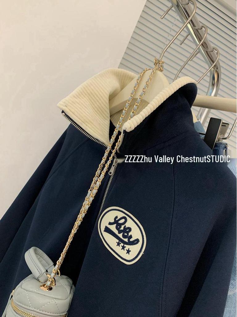 Plus Size Women's Polo Collar Half-Zip Sweatshirt - Loose Fit, Temperament-Enhancing Top