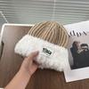Plush Hat Women's Autumn and Winter Warm New Thickened Knitted Hat Big Head Circumference Ear Protection Versatile Face Small Wool Hat Tide