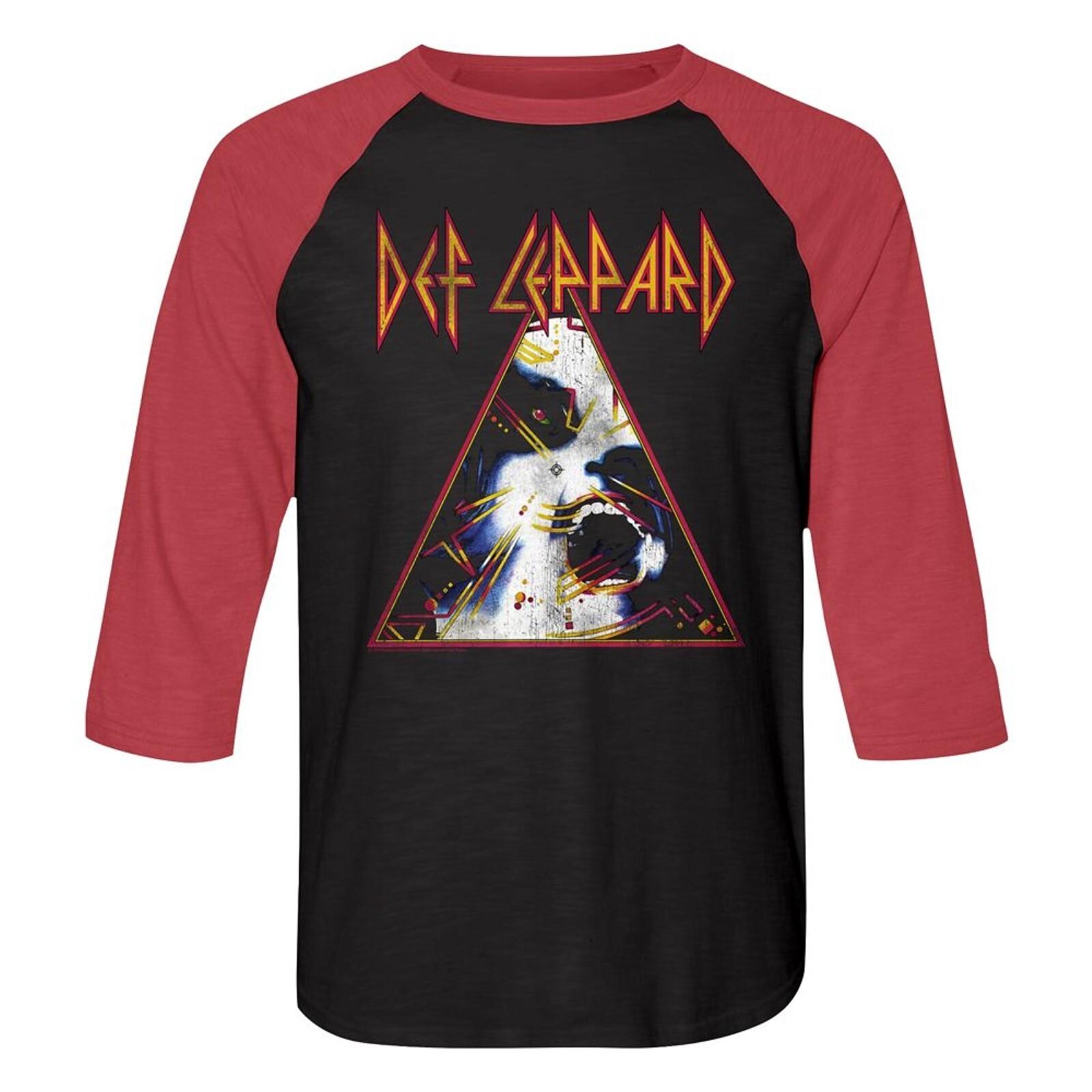 DEF LEPPARD cd cvr HYSTERIA Official RAGLAN SHIRT XL New pyromania high n dry M