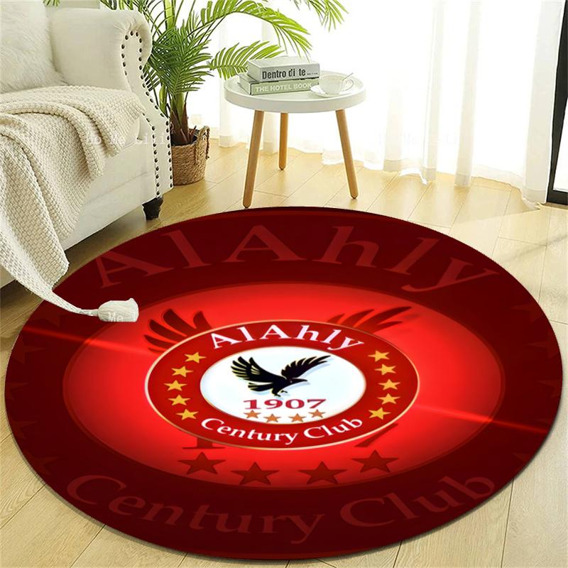 Personalized Al Ahly FC Round Chair Office Rug - Perfect for Mat, Office Chair & More - Ideal Gift for Birthdays and Holidays