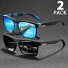 2Pack Fashion Sports Polarized Sunglasses UV Protection Personalized Glasses Square Frame Metal Men's And Women's UV400 Eyewear