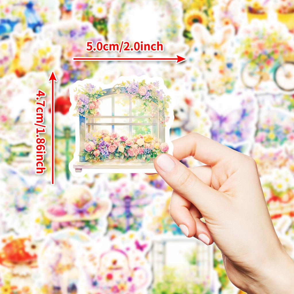 50 Watercolor Fresh Various Small Animal Stickers Notebook Mobile Phone Water Cup Waterproof Decorative Stickers