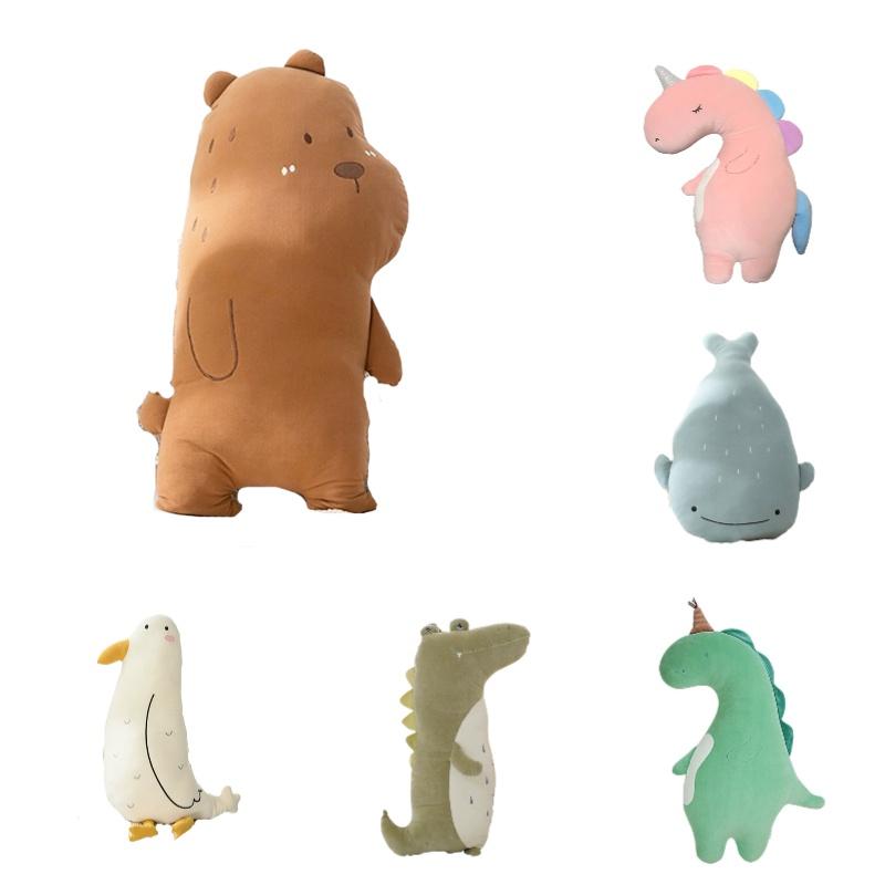 Large Soft Plush Dinosaur Pillow For Kids Cartoon Animal Design Nordic Style 75cm Height