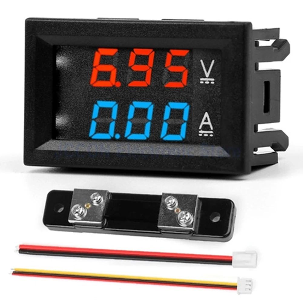 Digitales Voltmeter DC0-100V 10A 50A 100A Voltmeter Amperemeter Spannungsstrommesser LED-Anzeige Elektromobil Motorrad Auto