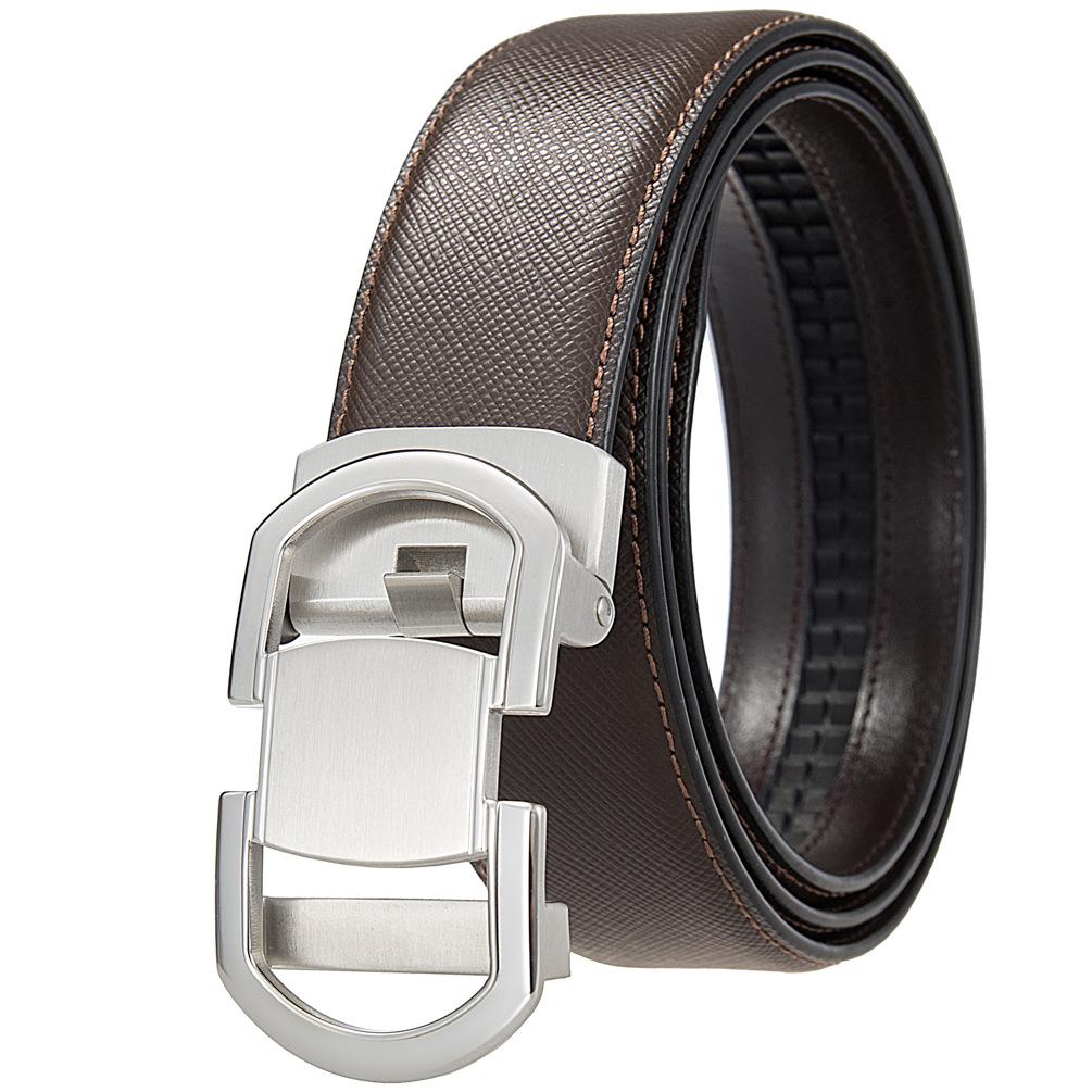 

1 шт. Модный универсальный мужской ремень со стальной пряжкой, ремень с пряжкой из нержавеющей стали, ремень с автоматической пряжкой Ly36-61911-7 110-130CM