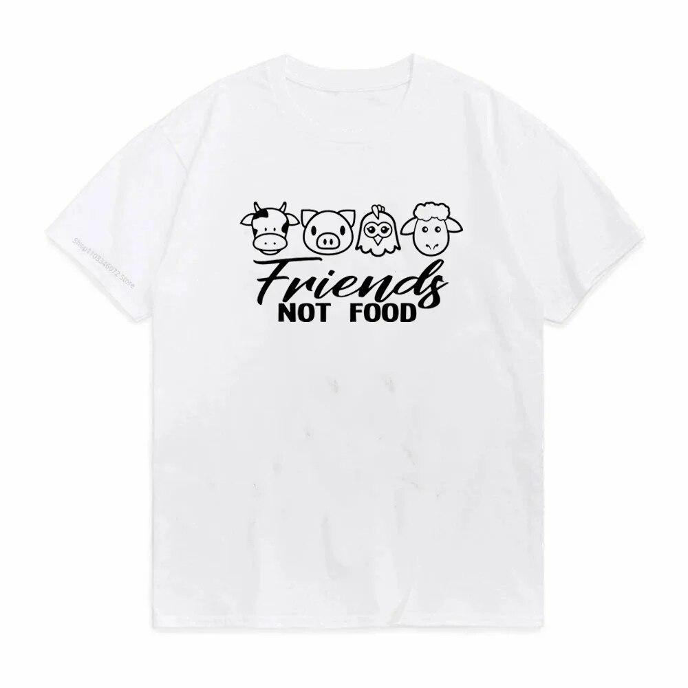Animals Are Friends Not Food Tričko Ženy Harajuku kravský potisk Tričko Grafika Tričko pro ženy Tričko Tričko Dárek pro veganskou košili