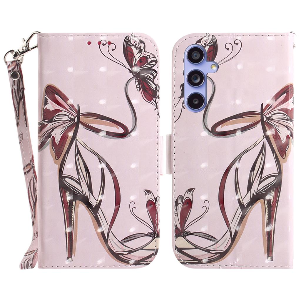 For Samsung Galaxy A55 5G Case Wallet Leather Cover 3D Pattern Print with Strap