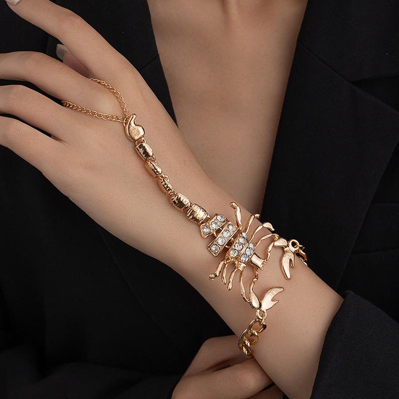 Retro Punk Scorpion Rhinestone Anklet & Toe Ring