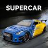 Spray 1/24 Nissan GTR R35 Skyline Ares Supercar Alloy Diecast Model Car Sound Light Library Bookcase Display Ornaments Gifts