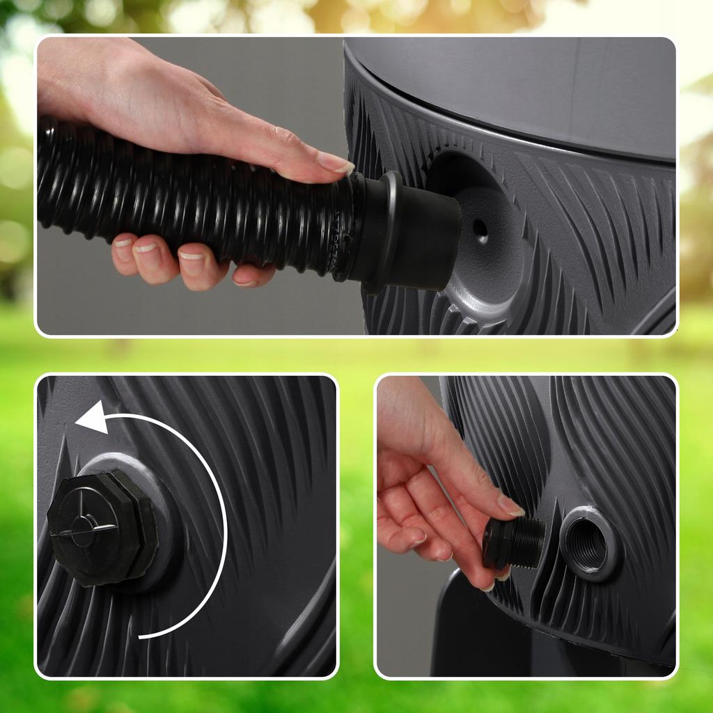 KADAX Rainwater Tank 240L Water Barrel Container With Tap Pot Large