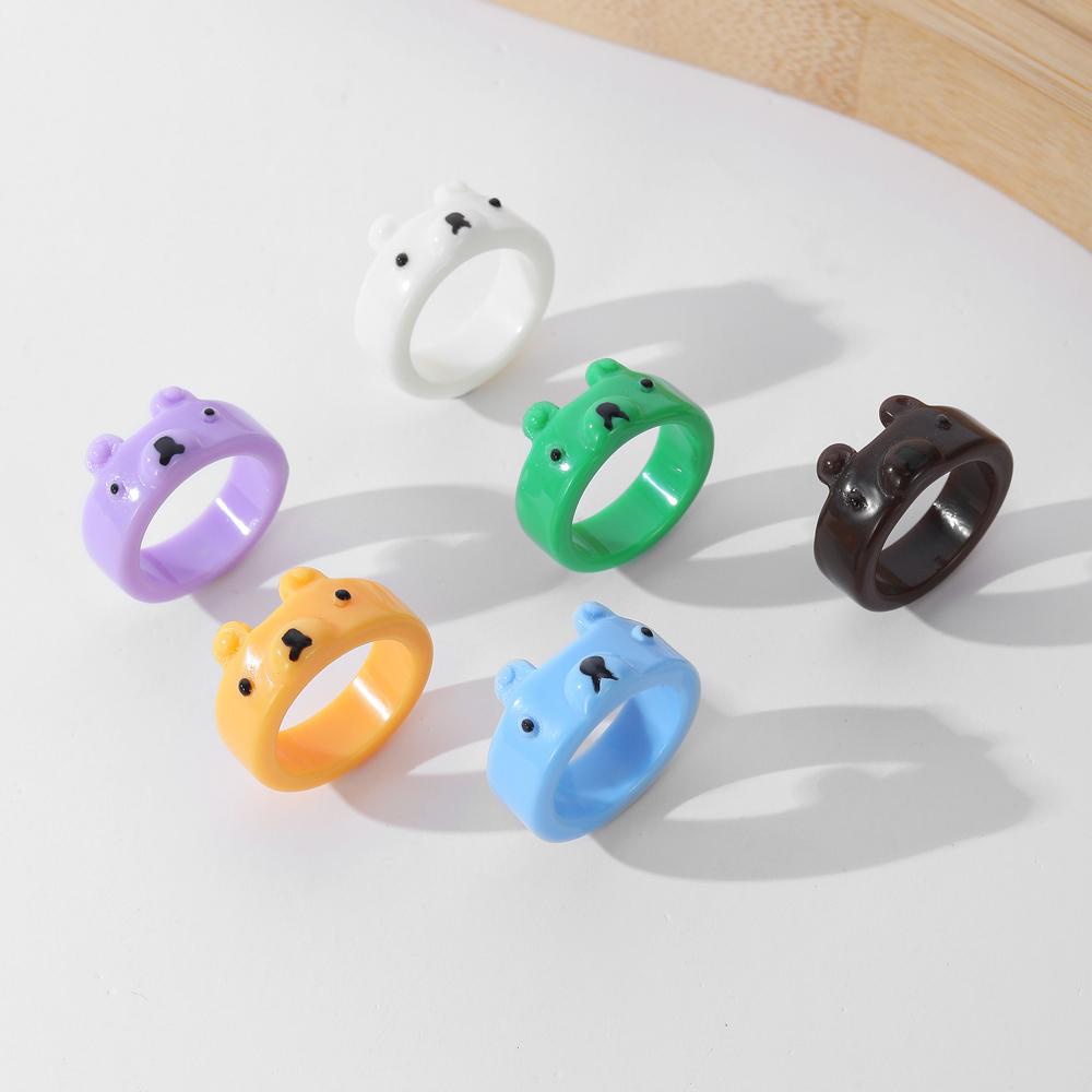 2023 New Fashion Elegant Student Ring Temperament Lovely Cartoon Ring Simple Bear Ring