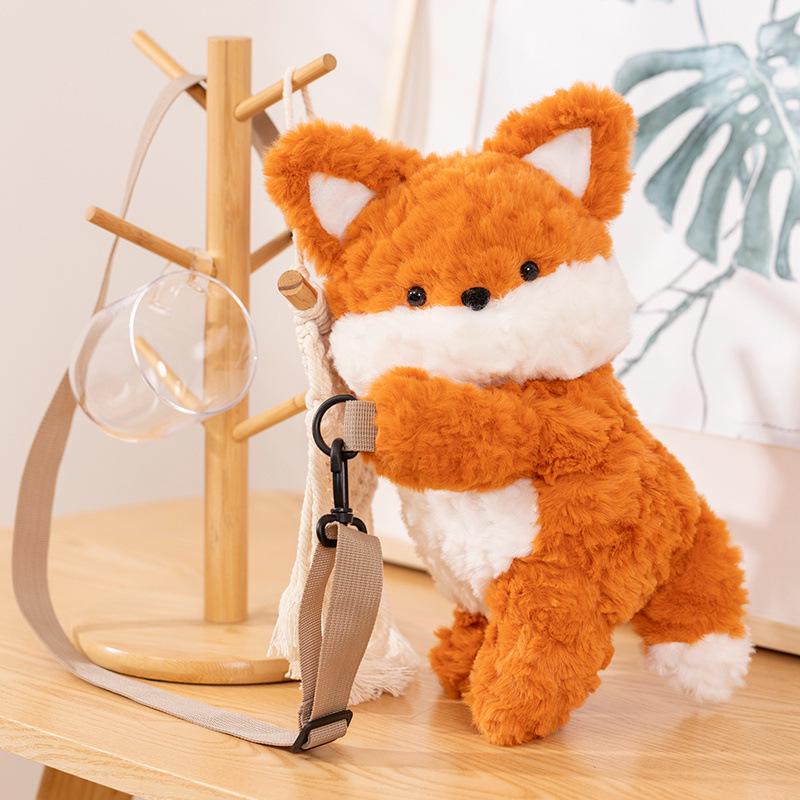 Plush Fox Crossbody & Coin Purse for Girls - One-Shoulder Design