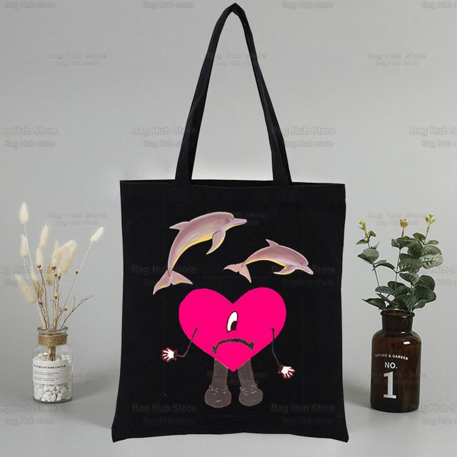 Un Verano Sin Ti Musikalbum Canvas Tragetasche Schwarze Taschen Harajuku Lässig Weiblich Mädchen Tragetasche Eco Shopper Umhängetaschen