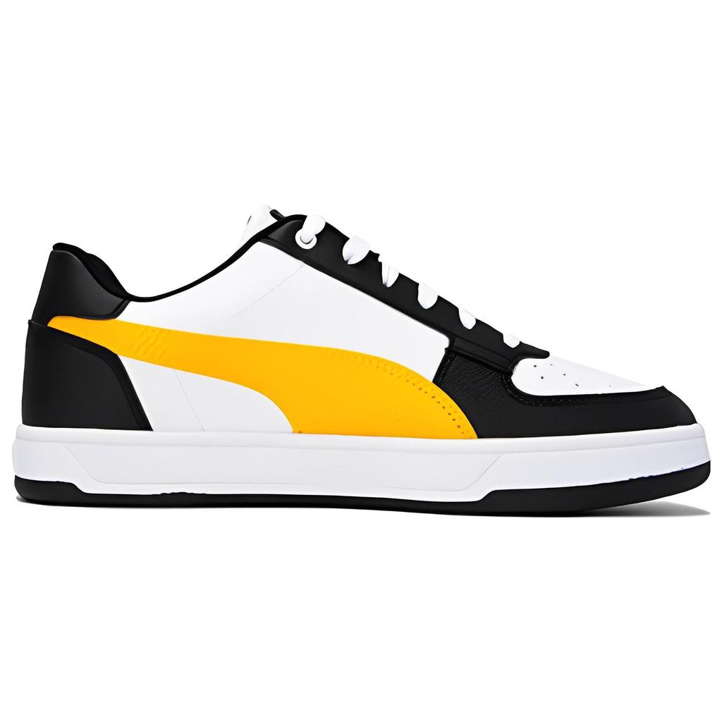 Puma Comfortable Versatile Non-Slip Wear-Resistant Low-Top Skate Shoes Unisex Sneakers Black White Yellow 392290-06