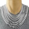 FULL Silver Men' Chain 5mm 925 SILVER PANCER Italian Chain
