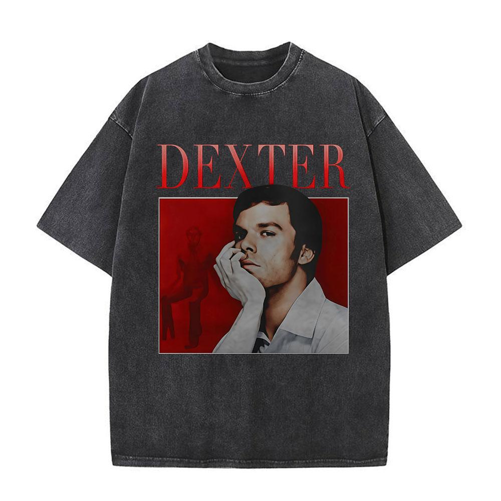 Tv Play Washed Vintage Dexter Morgan Graphic Tshirts Mens Women Clothing Casual Short Sleeve T Shirts Fashion Gothic Tshirt
