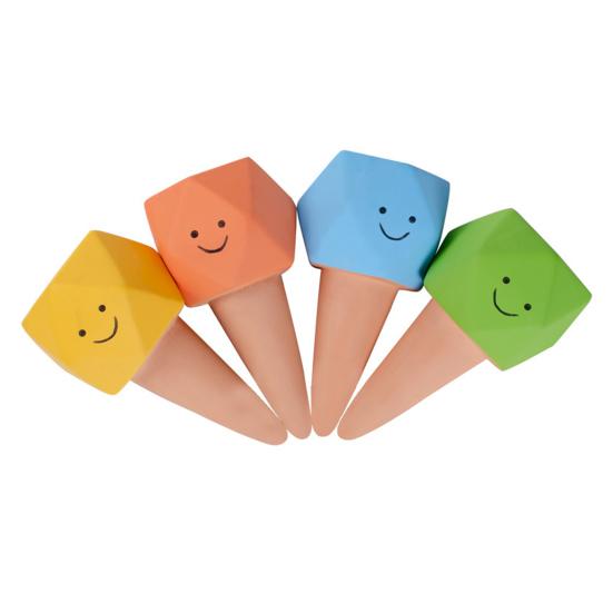 

4 шт. Терракотовые шипы для полива Многогранные самополивающиеся колышки Вставка для кашпо Медленно