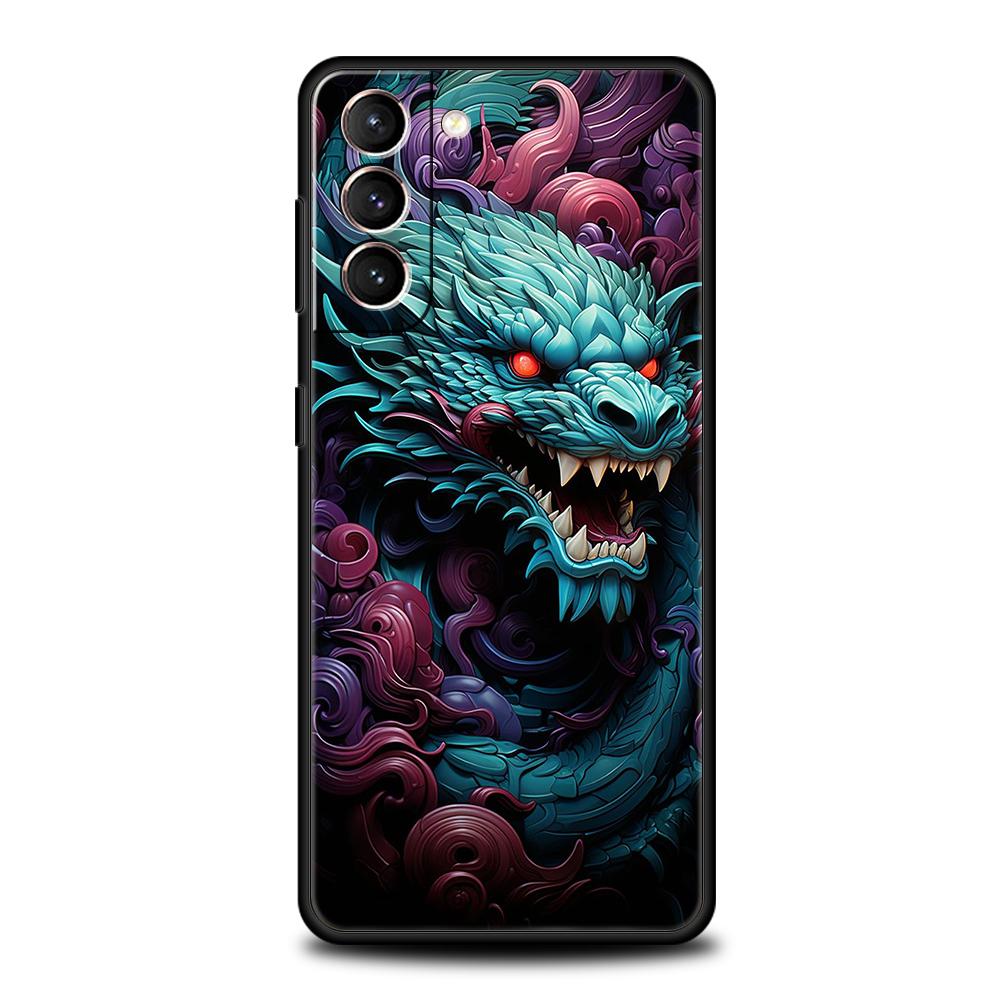 Cartoon Dragon Case for Samsung Galaxy S24 S23 S22 S20 S21 FE Ultra S24 S23 S10 S10E S9 S8 Plus 5G Silicone Phone Cover Capa Bag