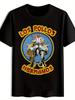 Black T-shirt with "Los Pollos Hermanos" Cartoon Chicken Print - Casual Polyester Crew Neck