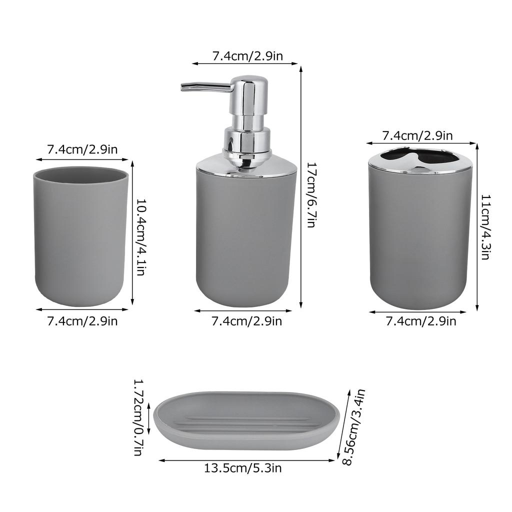 4PcsCelsiusSet Bathroom Kit Accessory Plastic Lotion Bottle Storage Cup Rinse Cup Soap Dish