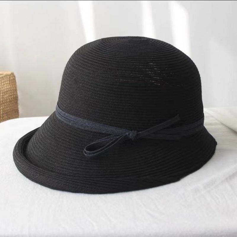 Big eaves hat women's summer small fresh versatile sun hat sun protection sun hat foldable braided hat women