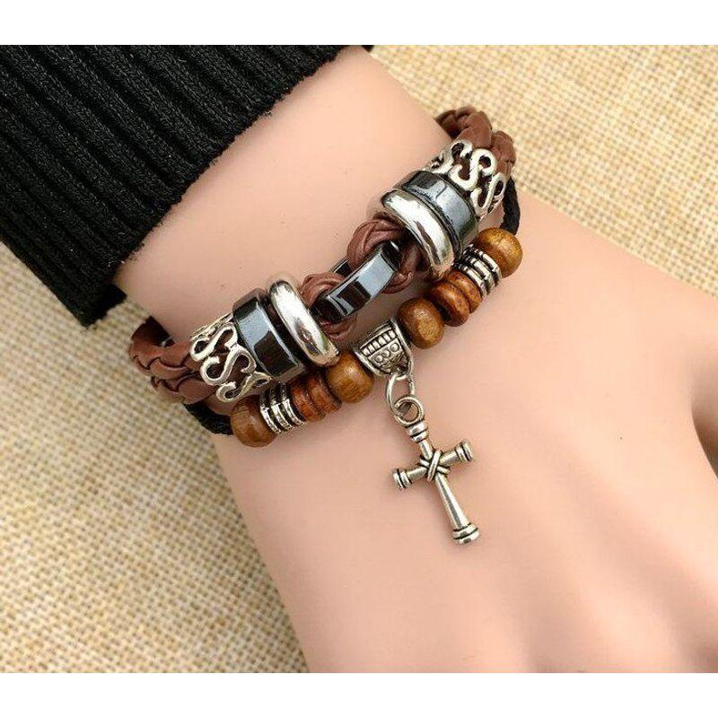 Fashion Casual Cowhide Fashion All-Match Cross Bracelet