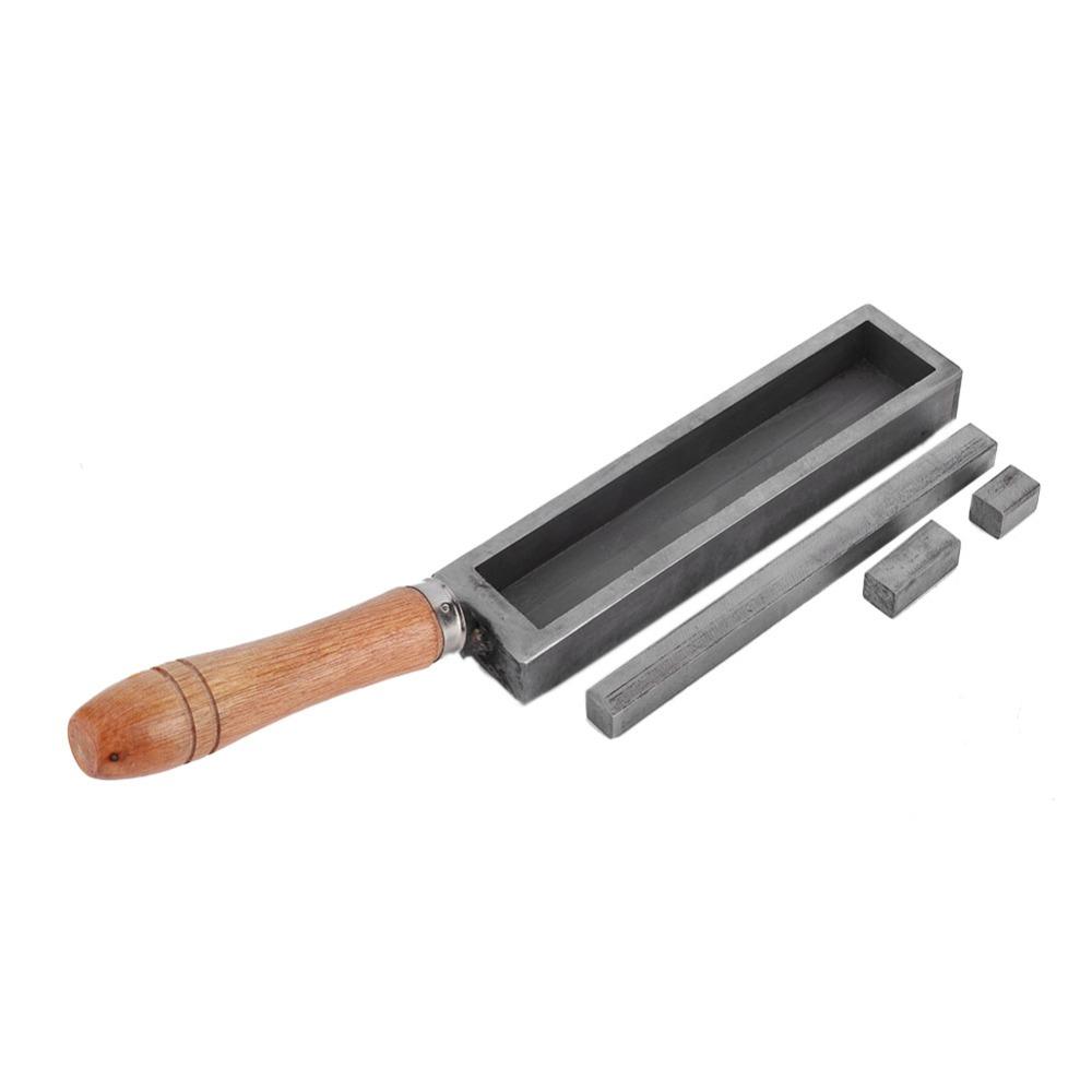 Iron Material Casting Mold Wooden Handle Jewelry Equipment Melting Groove Silver Casting