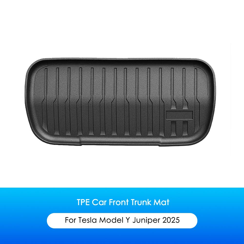 NewFor Tesla ModelY Juniper2025 Front Rear Trunk Mats Cargo Liner Waterproof Anti-slip TPE Pads All Weather Interior Accessories