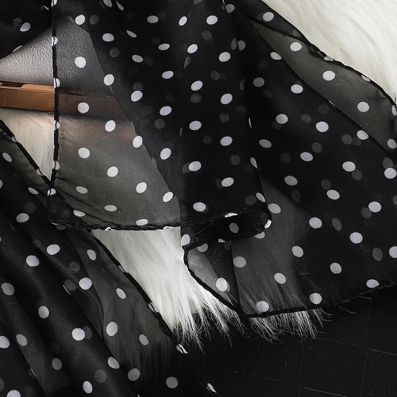 Women's Chiffon Dot Scarf Shawl Versatile Sun Protection Decorative Scarves Luxury Elegant Lady