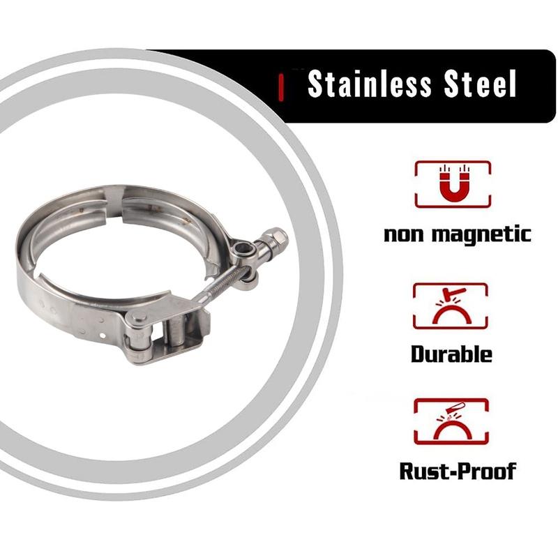 304 Stainless Steel 2.5" 3" 3.5"Inch 63 76 89mm Quick Release V Band Clamp Only For Flange Turbo Exhaust Pipe Vband Clamp
