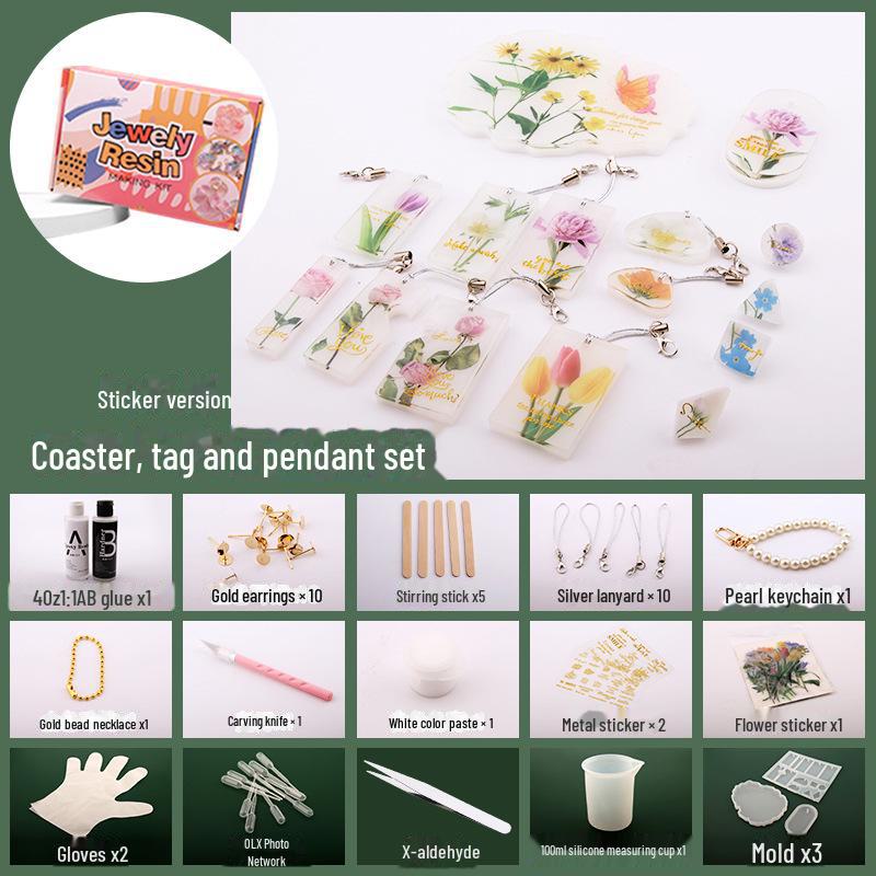 DIY Dried Flower Coaster Kit: Embossed Glue Gift Set for Teacher's Day