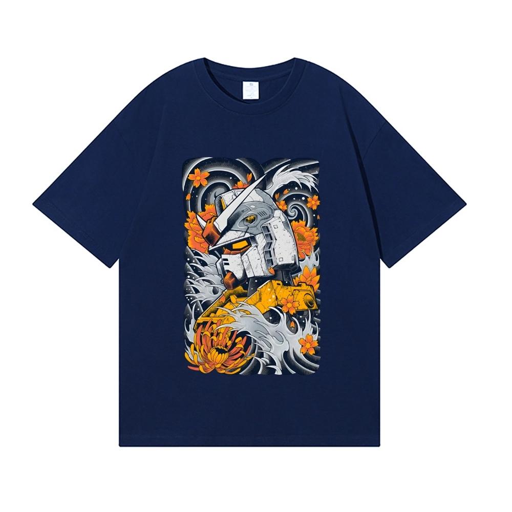 

2026 New Gundam Japanese Style Classic Print Tshirt Short Sleeve Tshirt Mens and Womens Tshirt Mens Tops Harajuku 4XL