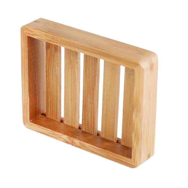

Portable Wooden Natural Bamboo Soap Dishes Tray Holder Storage Soap Rack Plate Container Bathroom Accessories Storage Organizer none