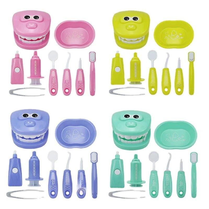 9PCS Dental Pretend Play Set Preschool Educational Dentist Play Kit with Teeth Model Fun Pretend Play Doctor Kit for Kids