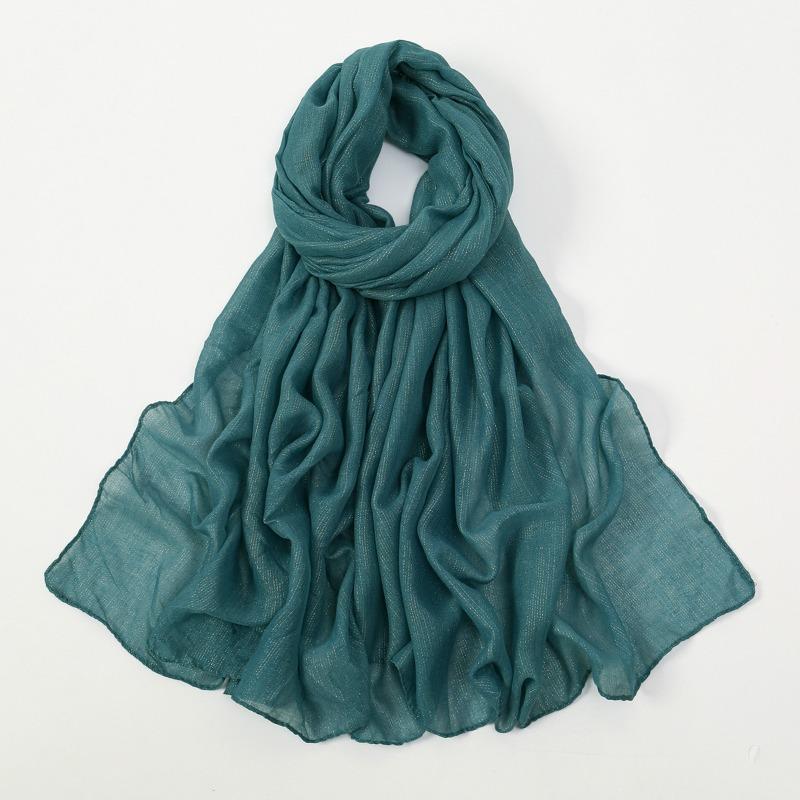 New silver silk breathable sunscreen versatile long scarf women's yarn scarf Middle Eastern women's ethnic headscarf scarf