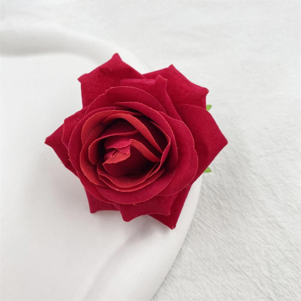 Red White Fabric Rose Duckbill Clip For Women Hair Clips French Romantic Side Clip Holiday Headwear Hairpin Hair Accessories