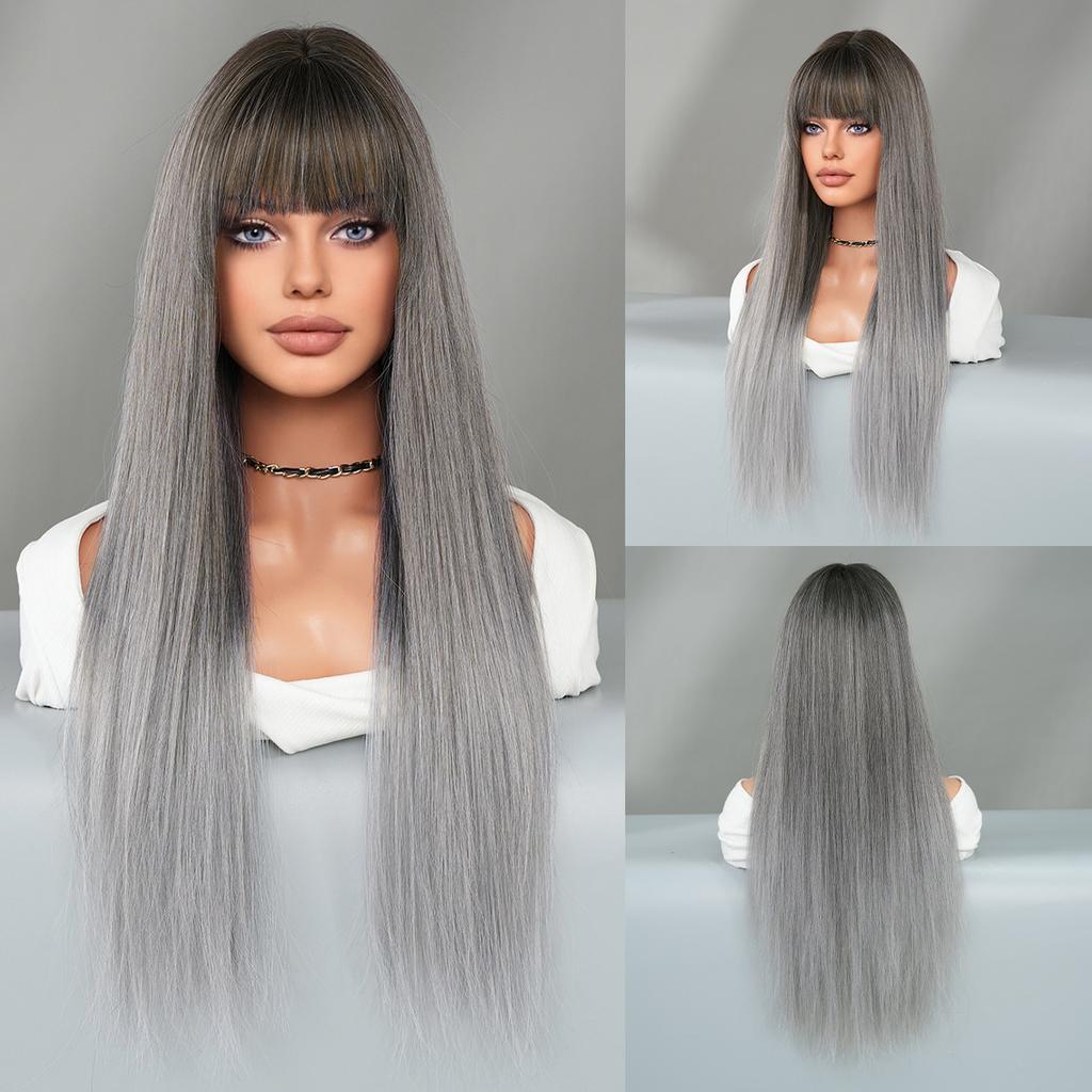 Available In Multiple Colors Including Long Straight Hair From Europe America Colored Wigs Full Head Covers Women