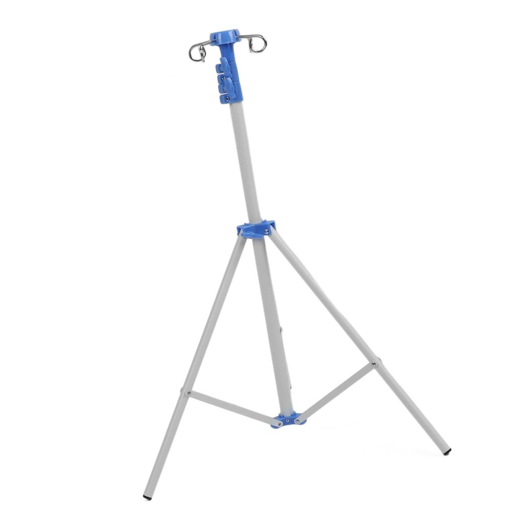 IV Pole Tripod Stand with 4 Hook Multifunctional Metal IV Pole Collapsible Stand IV Drip Bag Floor Stand for Travel Hospital 22mm