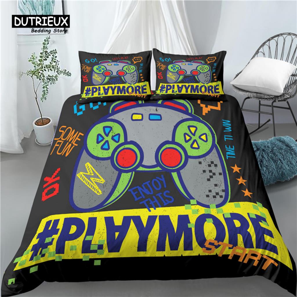 

Home Living Luxury 3D Gamepad Print 2/3Pcs Comfortable Duvet Cover PillowCase Bedding Sets Queen and King EU/US/AU Size EU single(135x200cm)