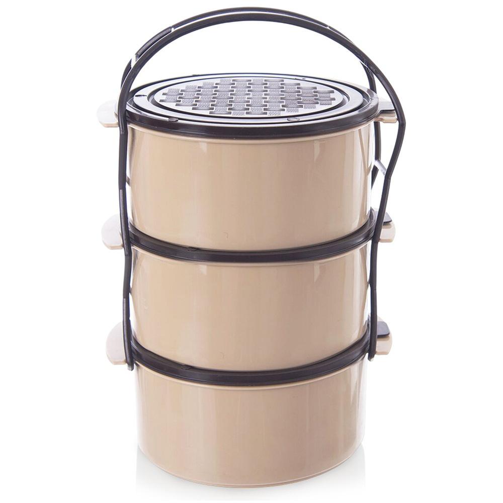 SuperMerchantEU Kunststoff 3-stöckige Brotdose 3x1, 5 L