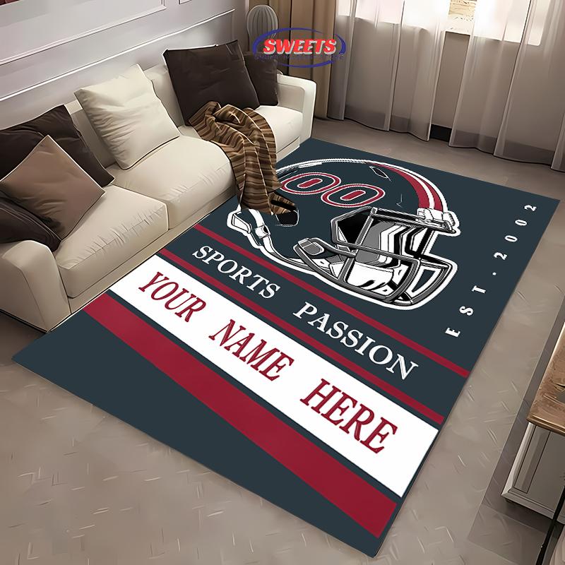 

1PC Custom Rug for Bedroom Personalized Area Rugs with Your Name and Number Custom Football Carpet Gifts for Men Fans Women Kids 40x60cm (16x24in)