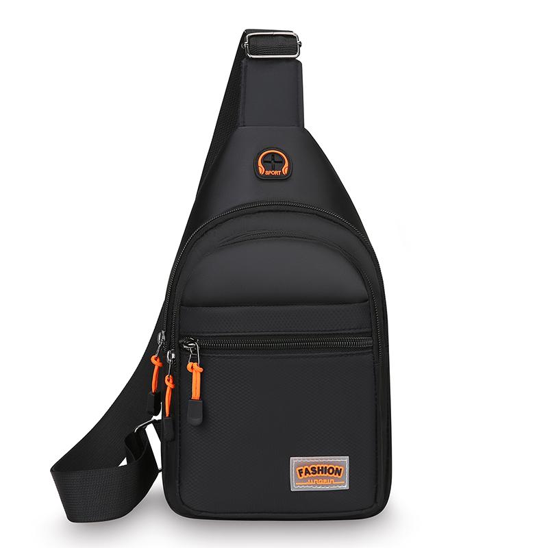 Bolsa Tiracolo de Nylon Estilosa para Homens – Peitoral Cruzada Multifuncional com Múltiplos Bolsos para Atividades ao Ar Livre