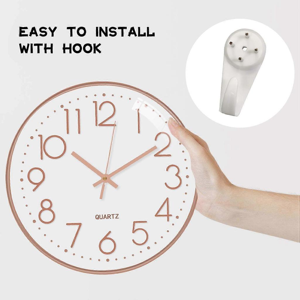 Wall Clock,12" Digital Wall Clock, Large Silent Non-Ticking Quartz Wall Clocks, Large Display Wall